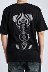 Men Black Alignment over-sized Tee