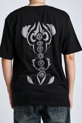 Men Black Alignment over-sized Tee