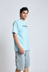 Men Baby blue over-sized tee