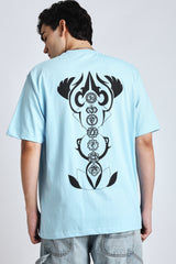 Men Baby blue over-sized tee