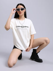 Women's off-white over-sized tee