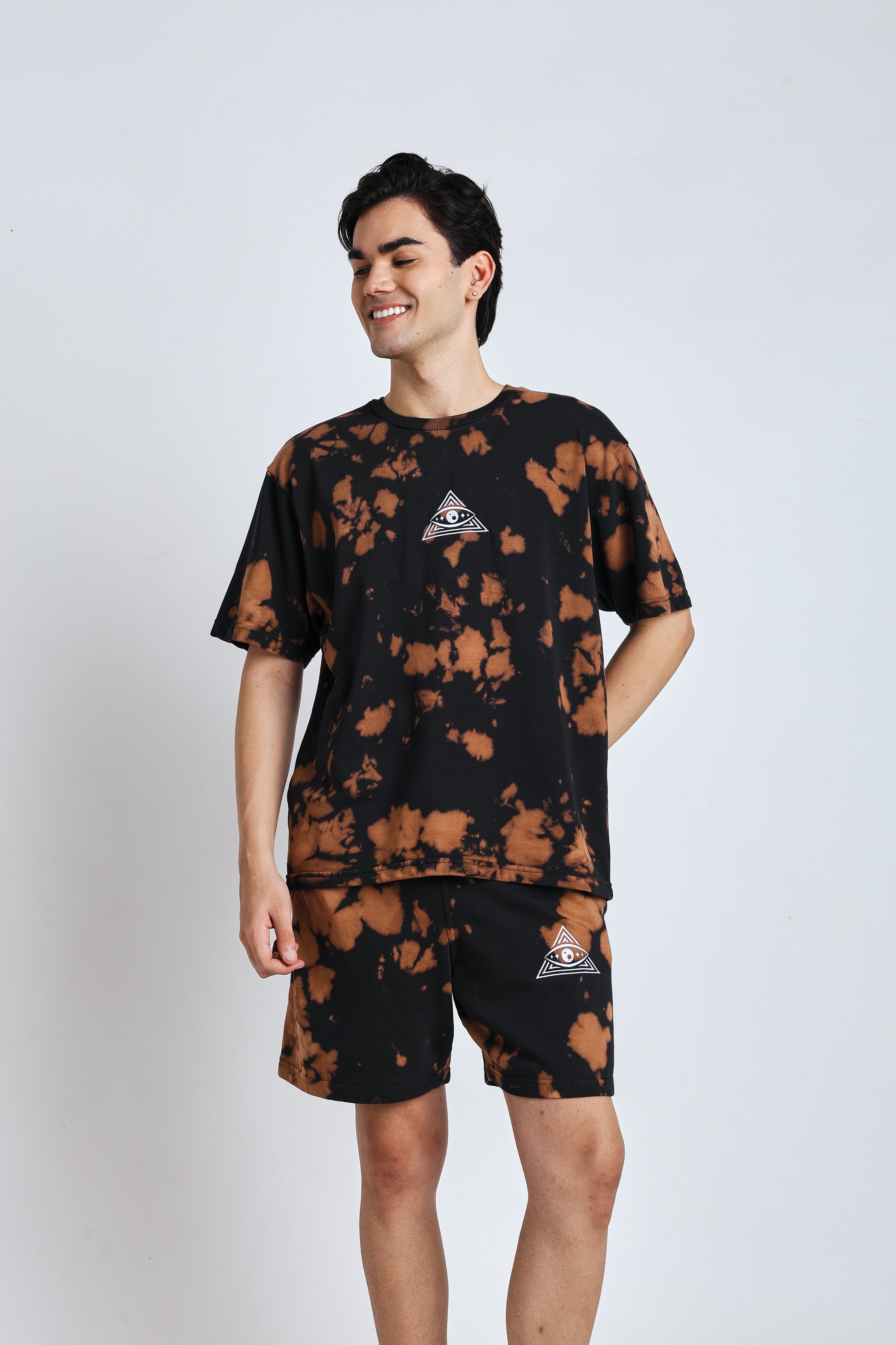 BLACK BROWN SPLATTER CO-ORD SET