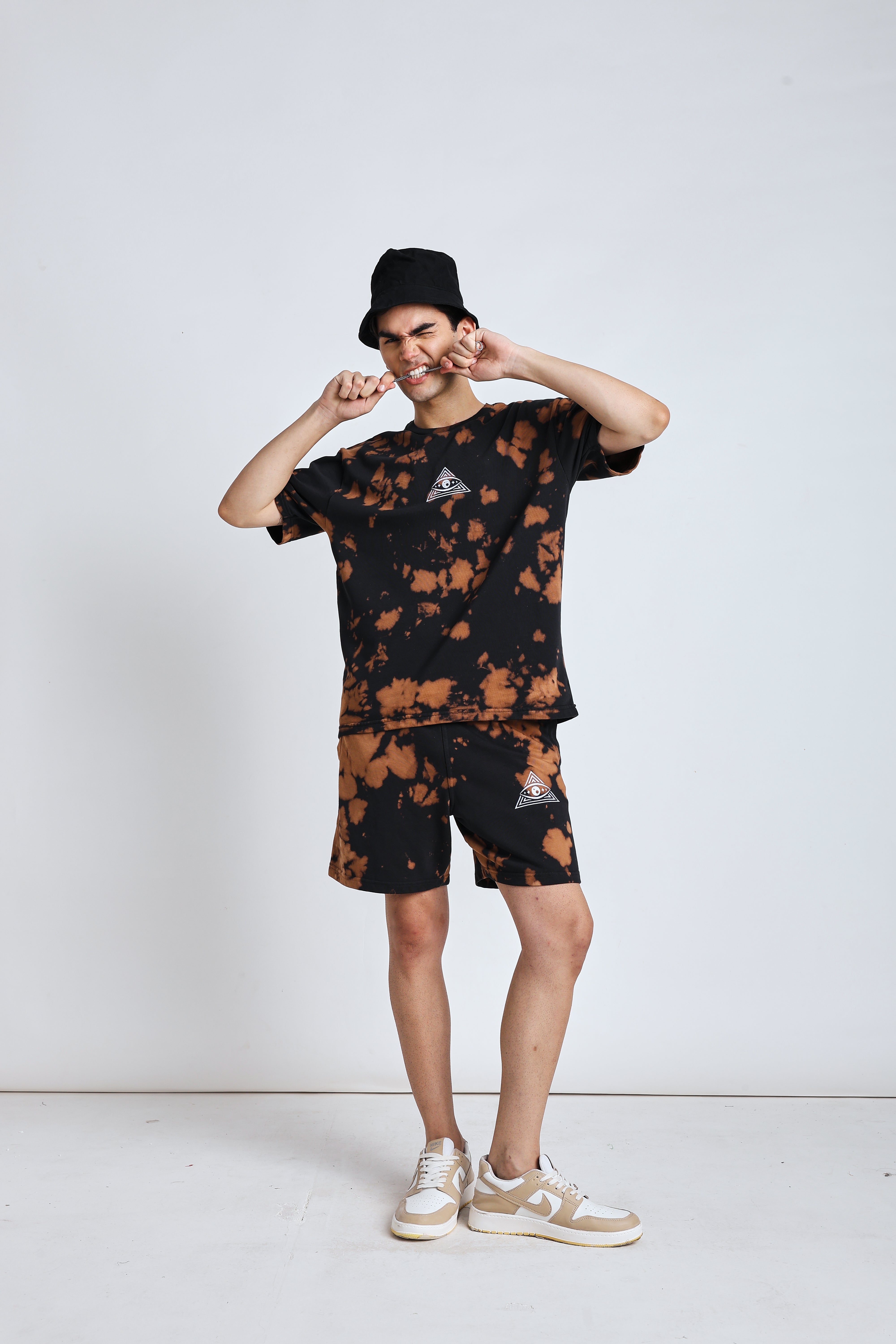 BLACK BROWN SPLATTER CO-ORD SET
