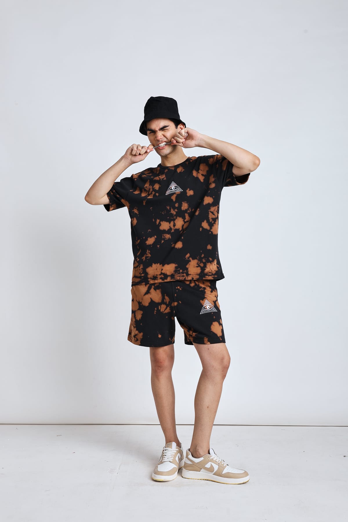 BLACK BROWN SPLATTER CO-ORD SET
