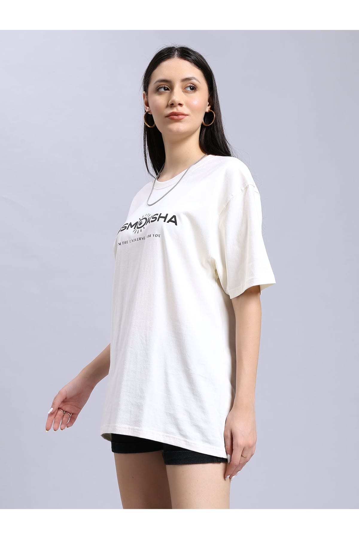 Women's off-white over-sized tee