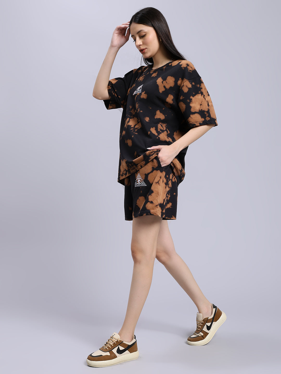 Black brown spaltter Women's co-ord set