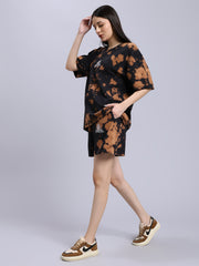 Black brown spaltter Women's co-ord set
