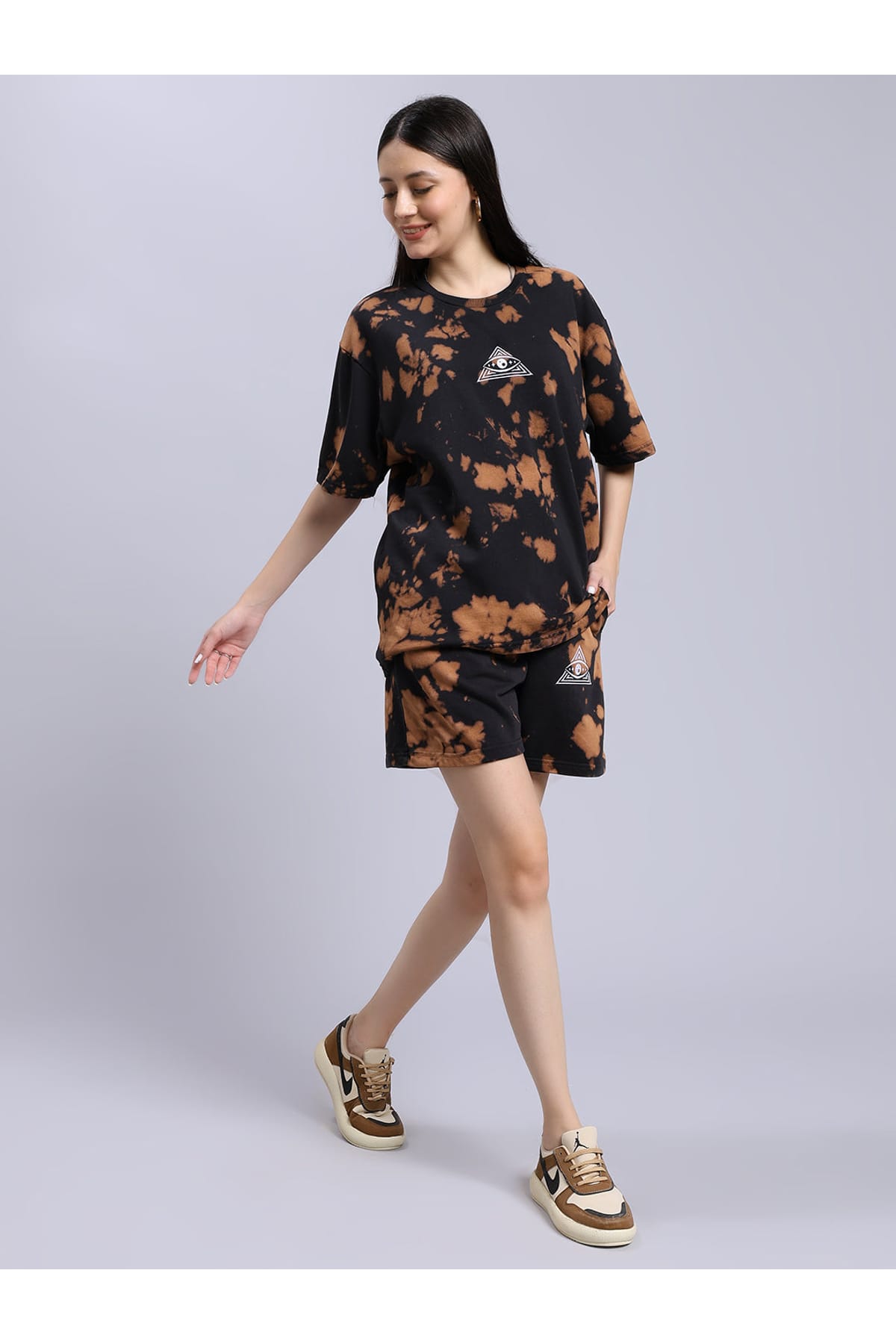Black brown spaltter Women's co-ord set