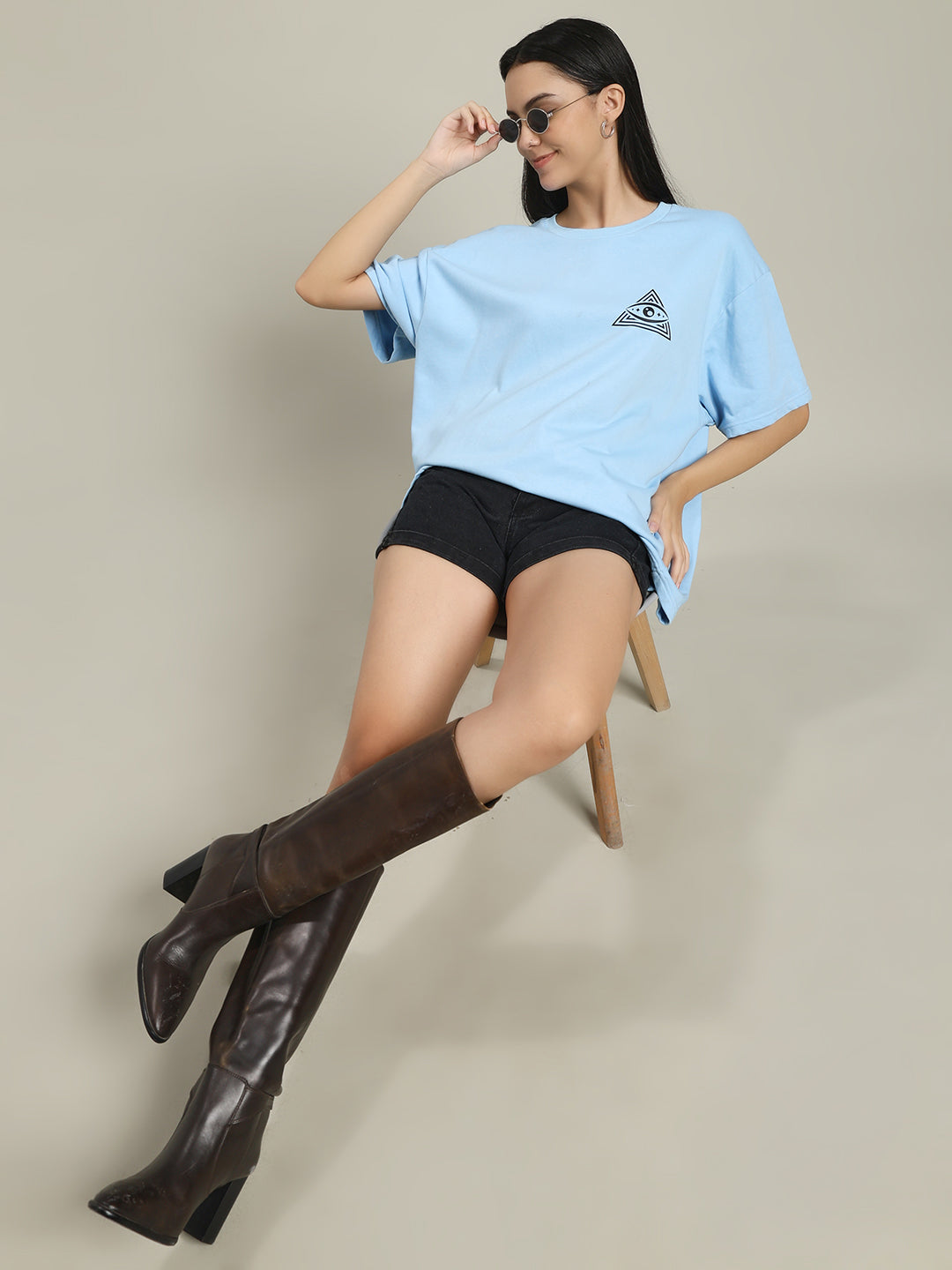 Borrowtime Baby Blue Women T-shirt