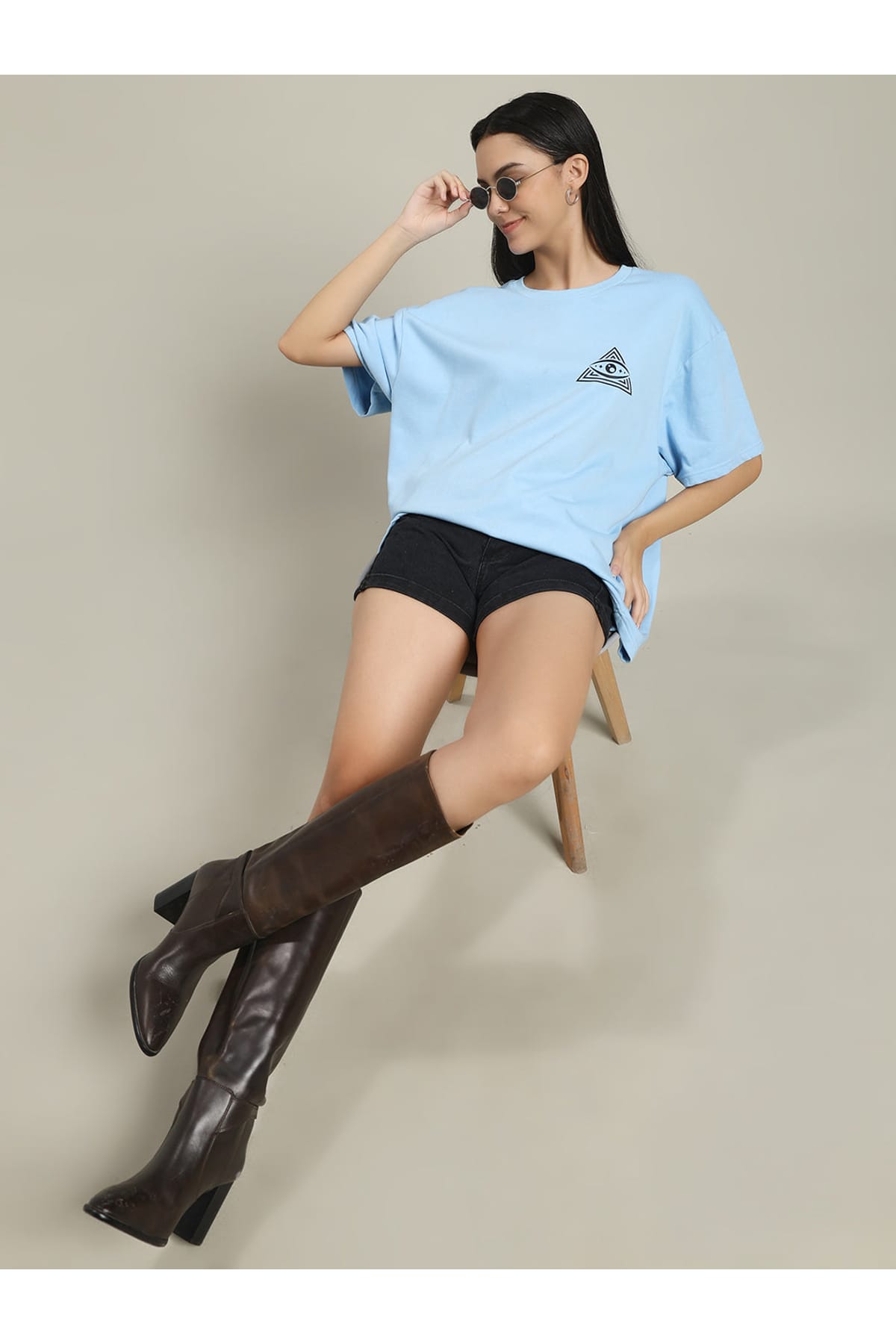 Borrowtime Baby Blue Women T-shirt