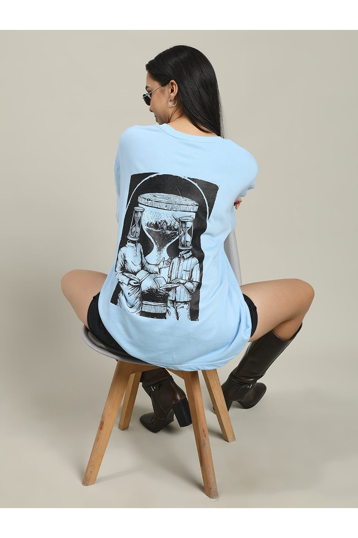 Borrowtime Baby Blue Women T-shirt